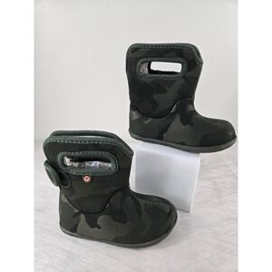 Bogs Baby Bogs Camo Waterproof Insulated Winter Boots Green Kids Size 8